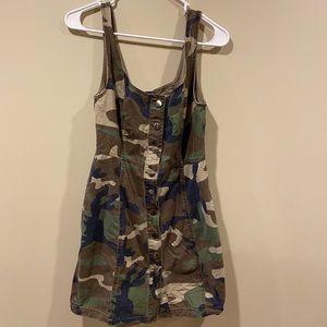 Forever 21 Camouflage Button-Down Dress